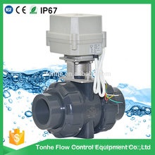 2 voies Mini 1 1/2 &#39;&#39; Inch Motorized PVC Valve Actionneur électrique Water Ball Valve